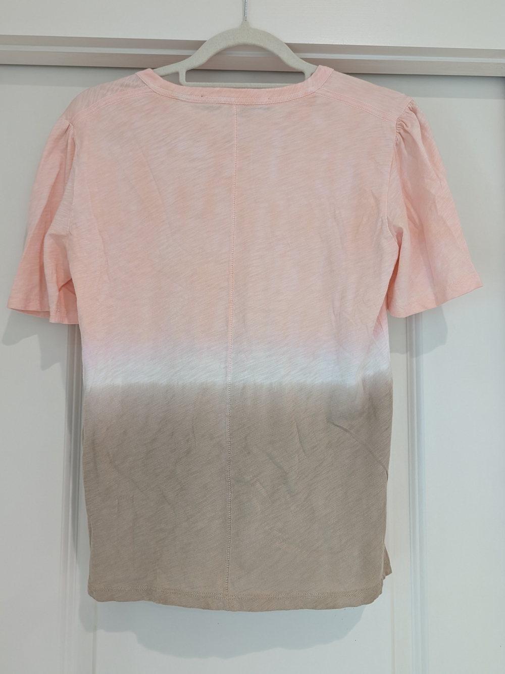 Veronica Beard Pink Tie-Dye Ombre Short Sleeve Tee Pink White Cream - Picture 4 of 9